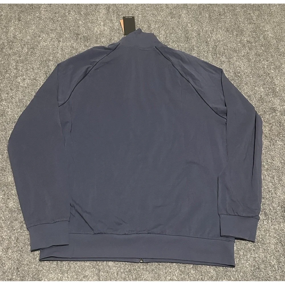 Hugo Boss Mens M Greyish Blue Full Zip Mix & Match Mock Neck Jacket NWT